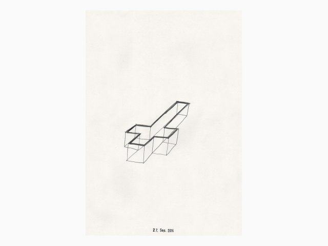 Stiffelio, 2014, Bleistift auf Papier, 20,7 × 29,6 cm